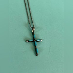 Vintage Turquoise Faith Cross
